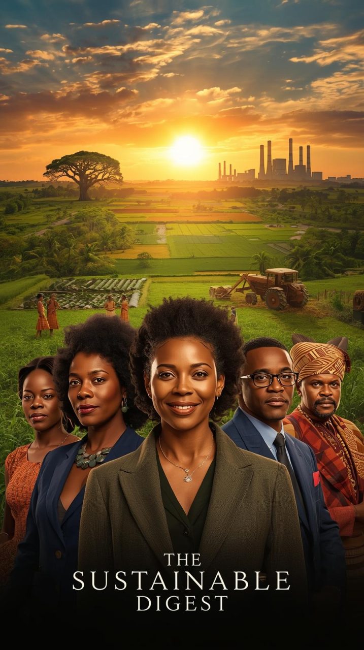 An interpretation representing Black environmental wisdom throughout history, highlighting the contrast from ancient history resilience to pre-colonial sustainability to the impact of industrial exploitation. 